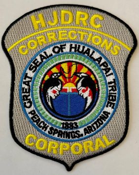 HUALAPAI JUVENILE CORRECTIONS CORPORAL BADGE PATCH - GREY.